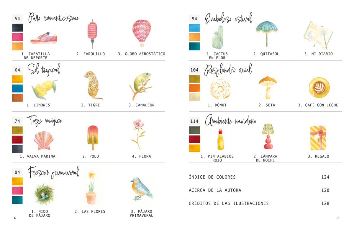 Acuarelas en 3 colores
