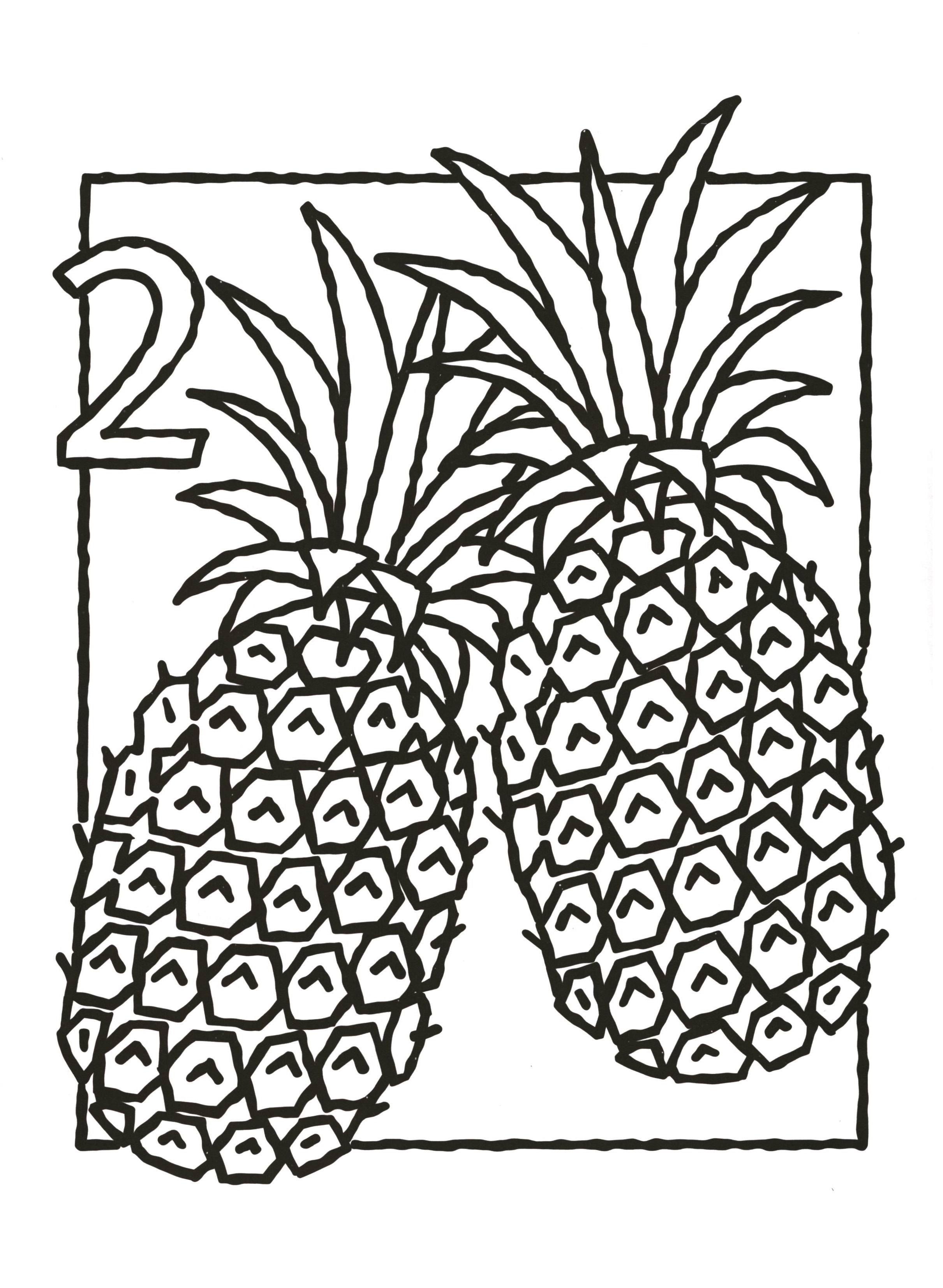 Cuenta y colorea: Frutas