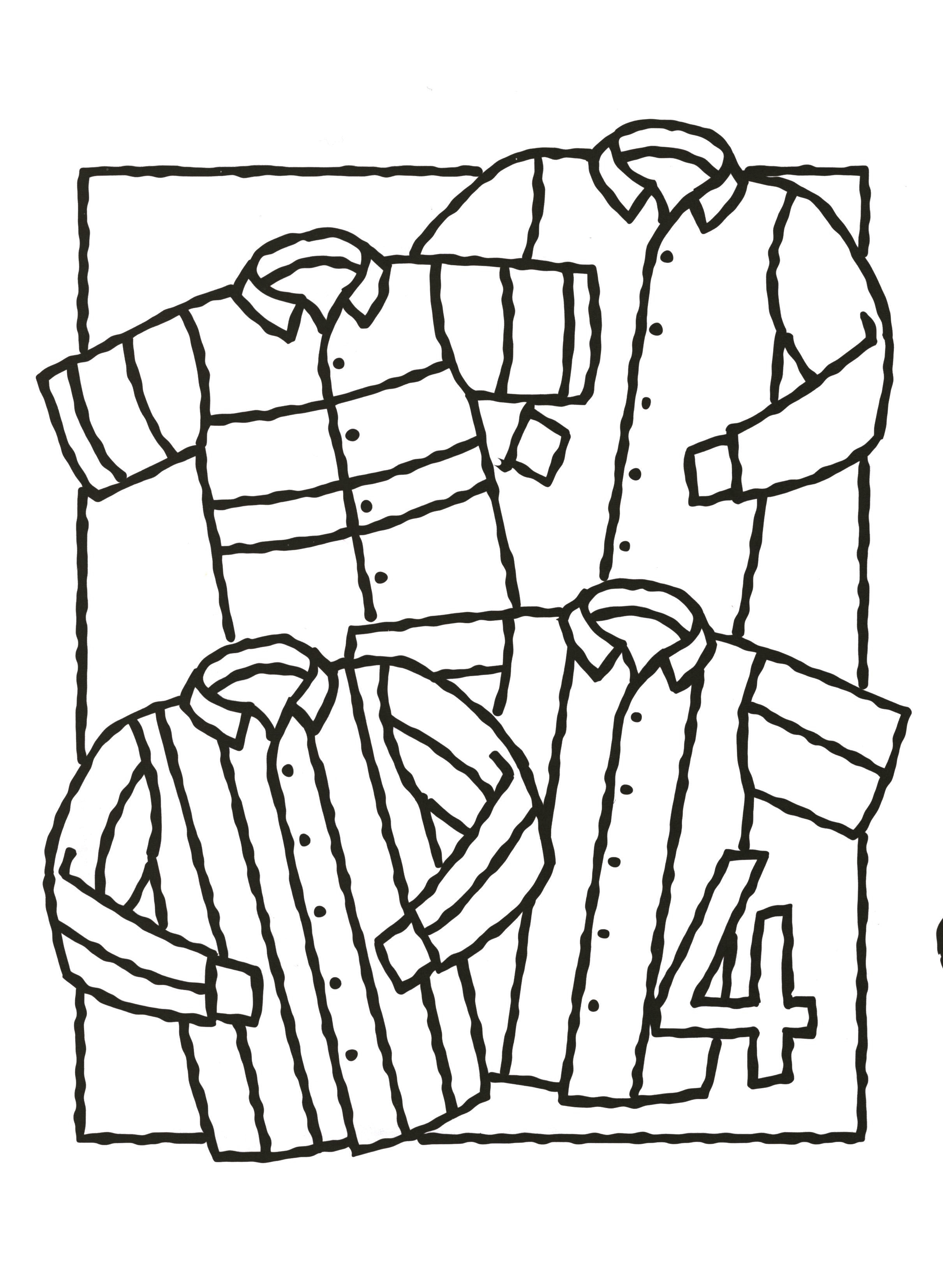 Cuenta y colorea: Ropa