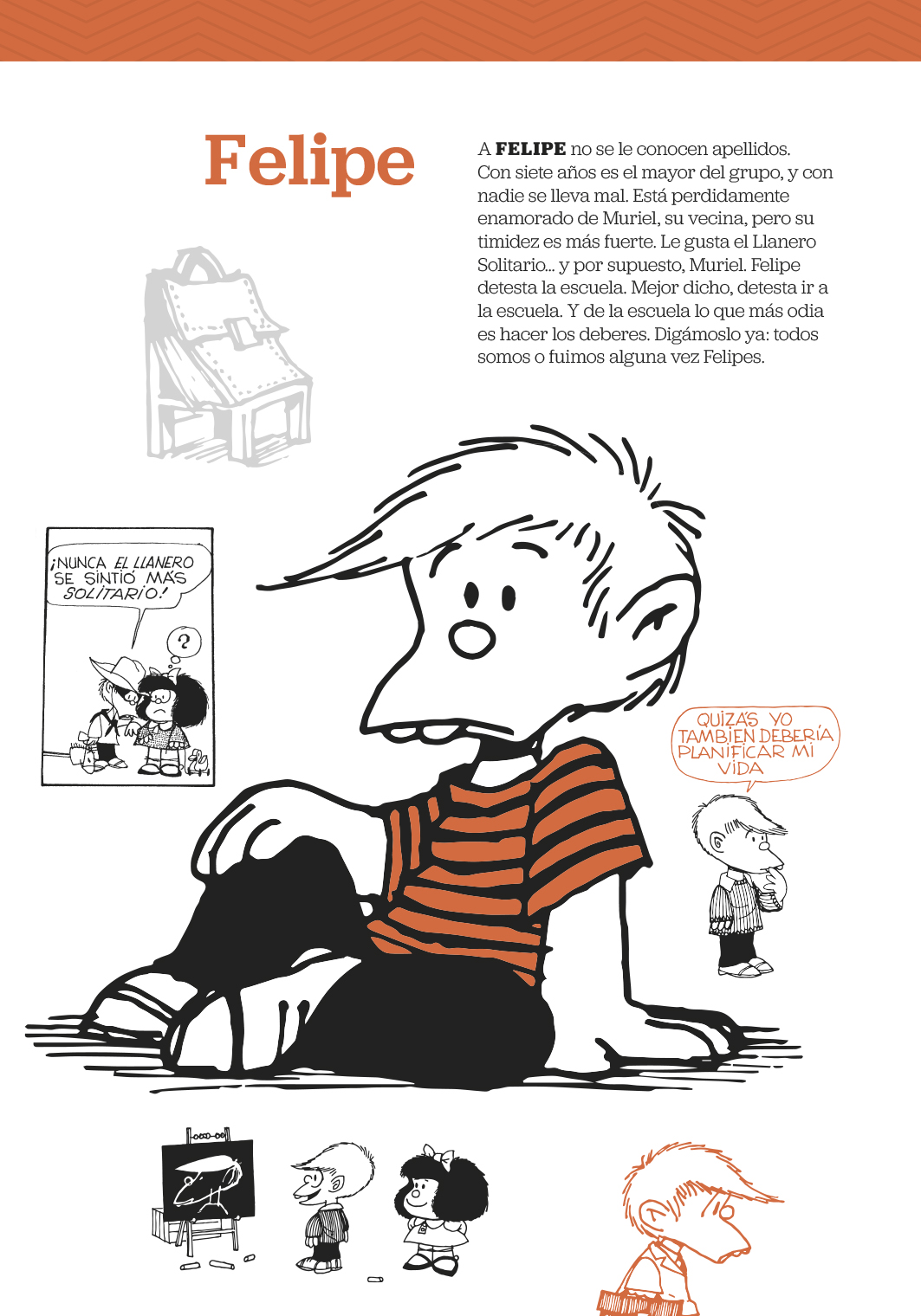 Agenda Mafalda 2026 Anillada Modulos Naranja