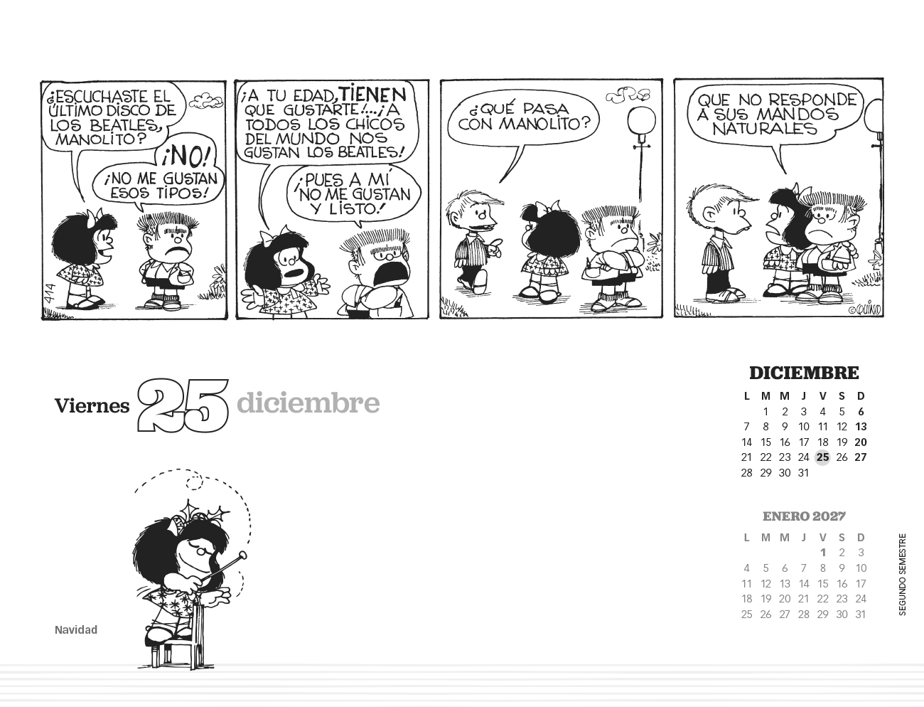 Mafalda 2026 Calendario de Coleccion