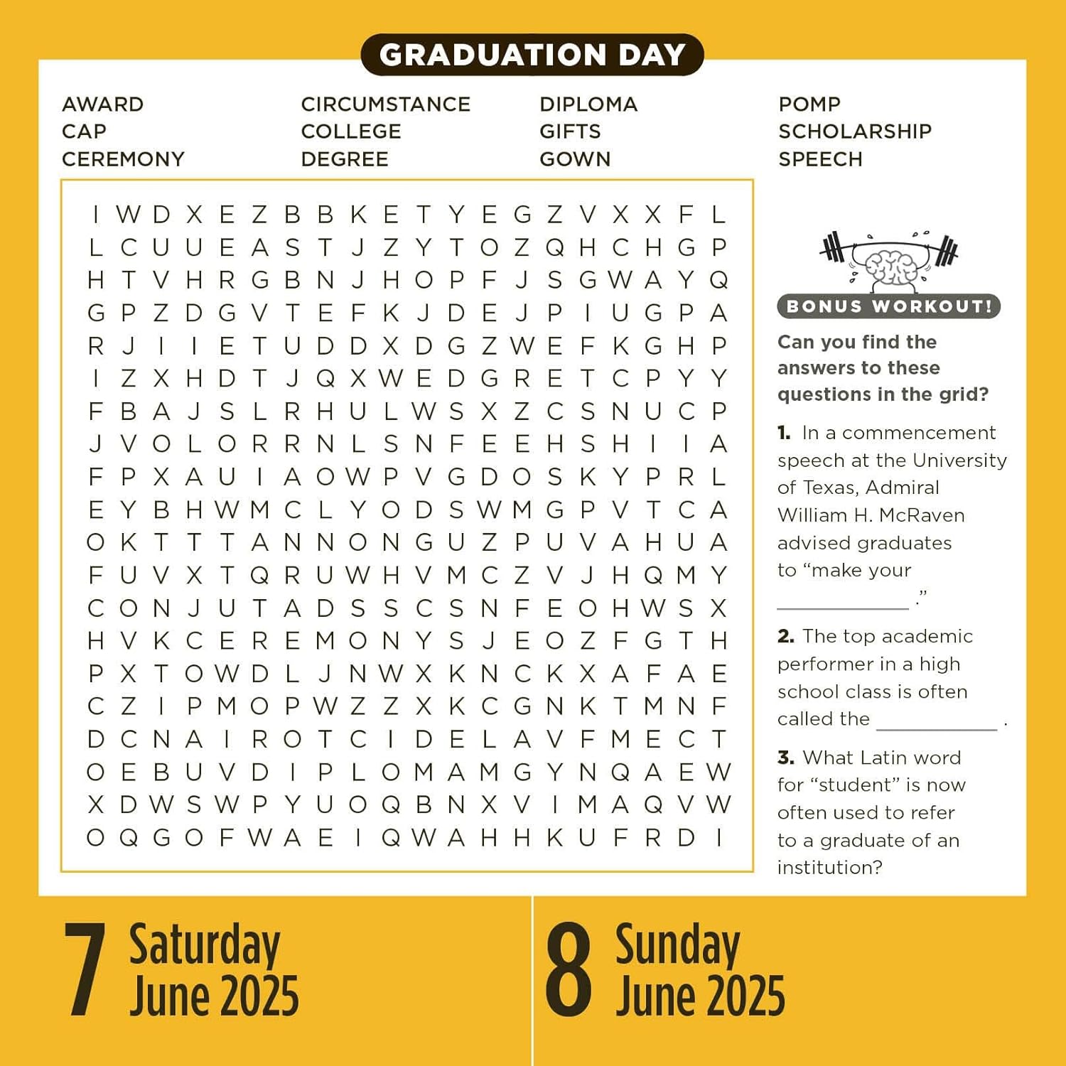 WC 2025 Brain Workout Word Search