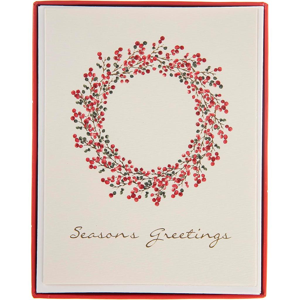 Tarjetas Red and Green Berry Wreath BXM110