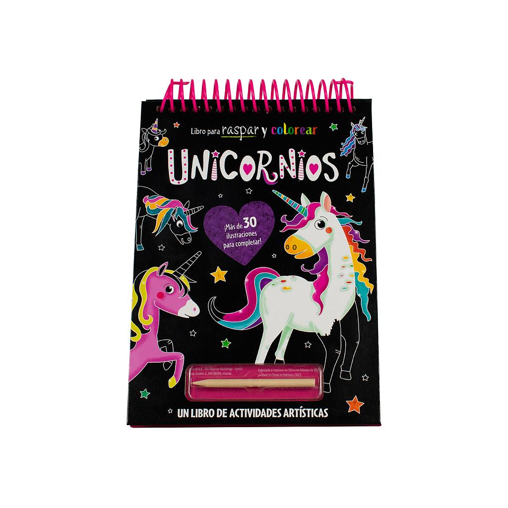 Libro para raspar y colorear unicornios