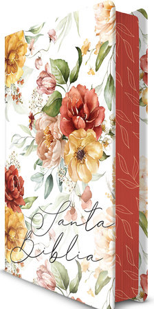 Biblia RVR 1960 letra grande tamaño manual, HC, flores rosadas y cantos pintados