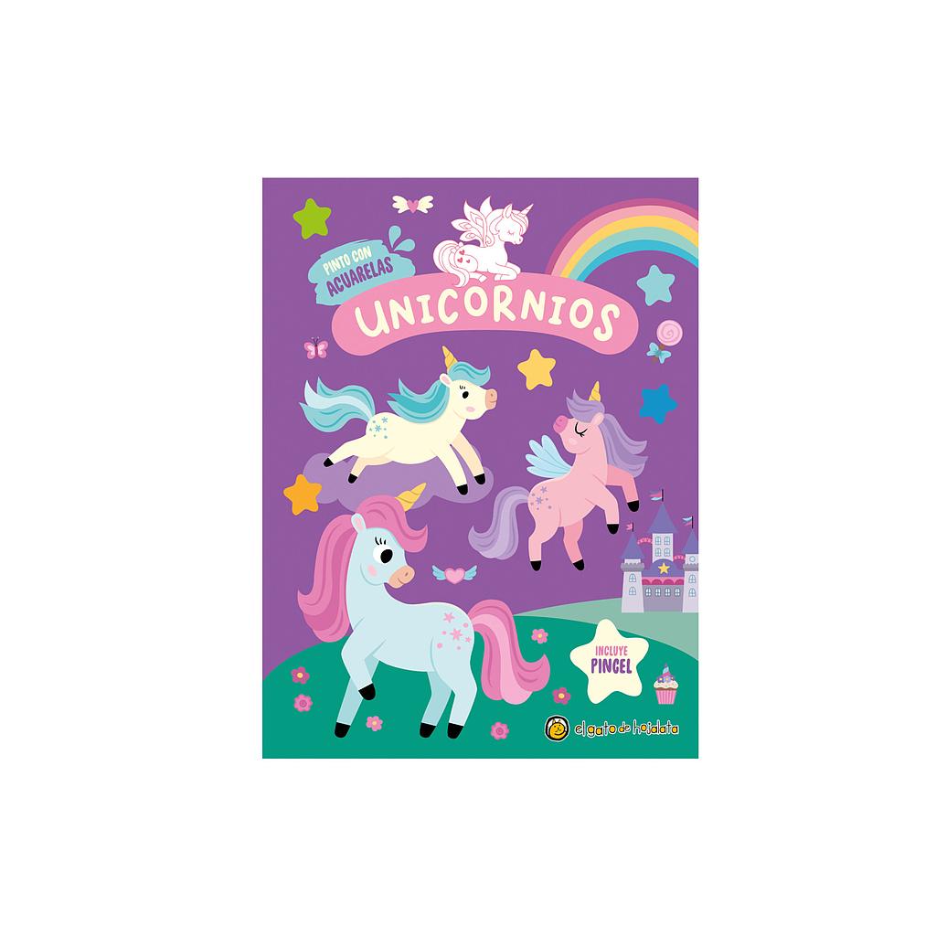 Pinto con acuarelas unicornios