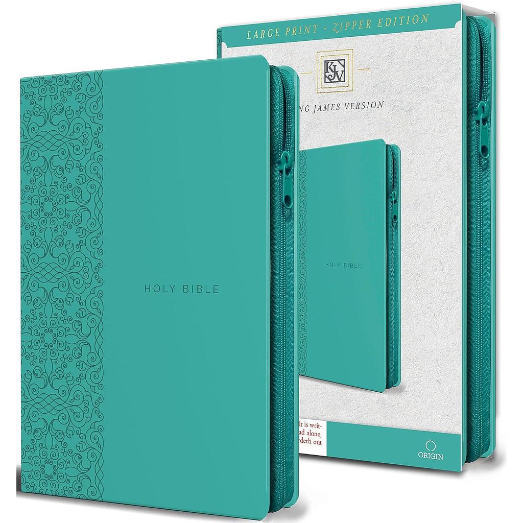 King James Version Holy Bible Large Print Aquamarine