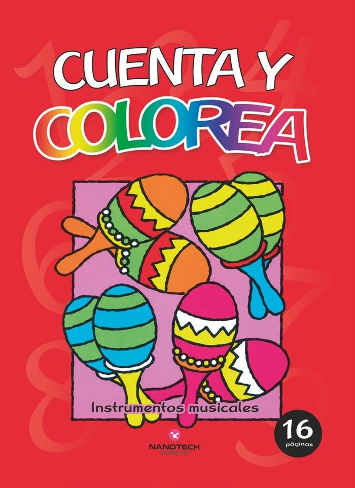 Cuenta y colorea: Instrumentos musicales