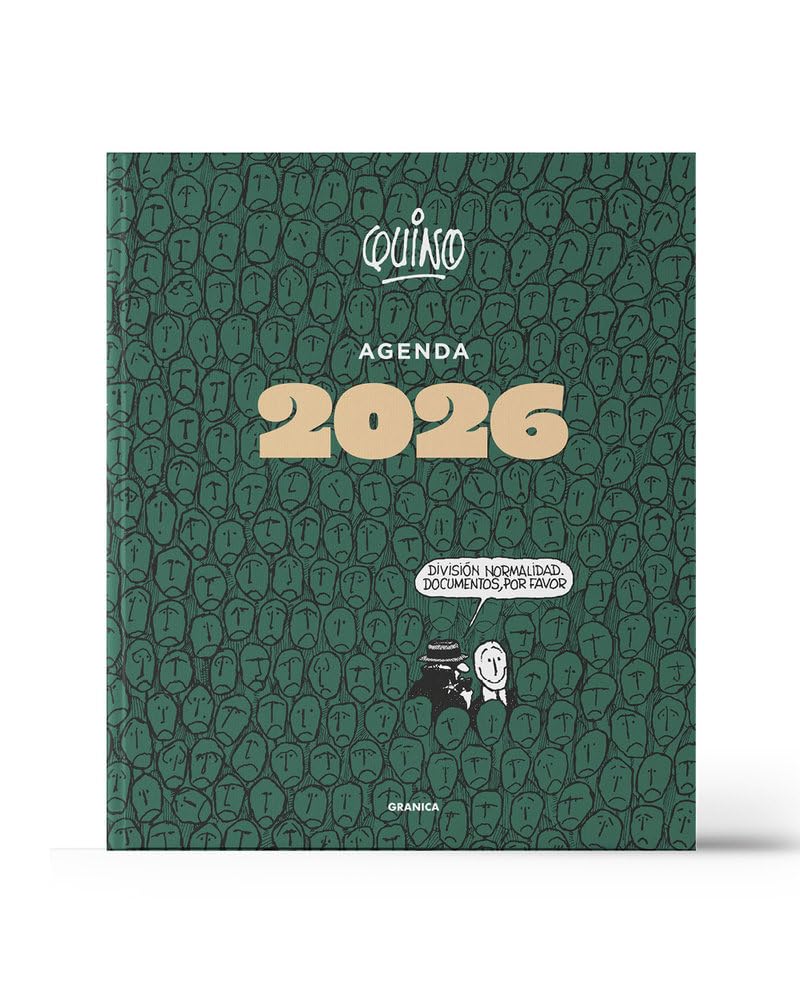 Quino 2026 agenda encuadernada verde