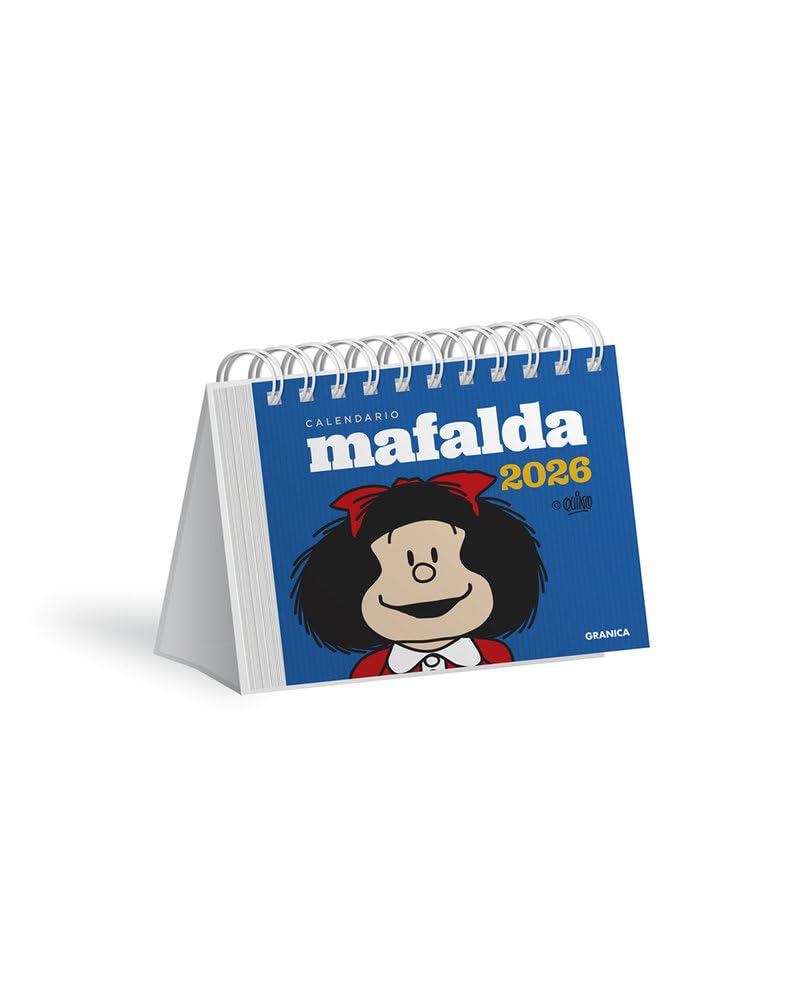 Mafalda 2026 Calendario de Escritorio Azul