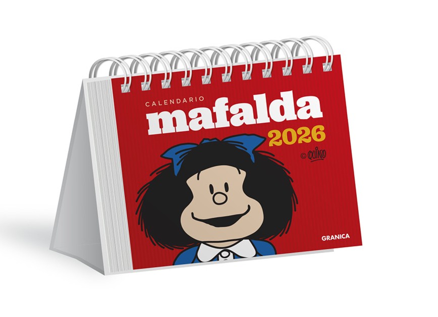 Mafalda 2026 Calendario de Escritorio Rojo
