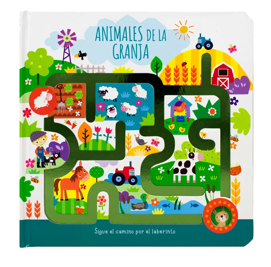 Sigue El Camino Por El Laberinto. Animales De La Granja