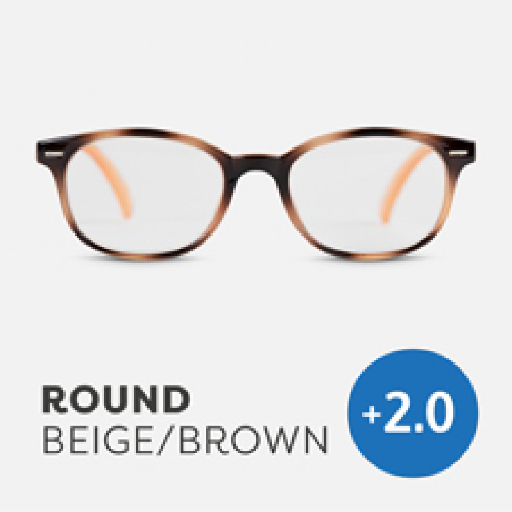 Easy Readers Round Beige/Brown +2.0