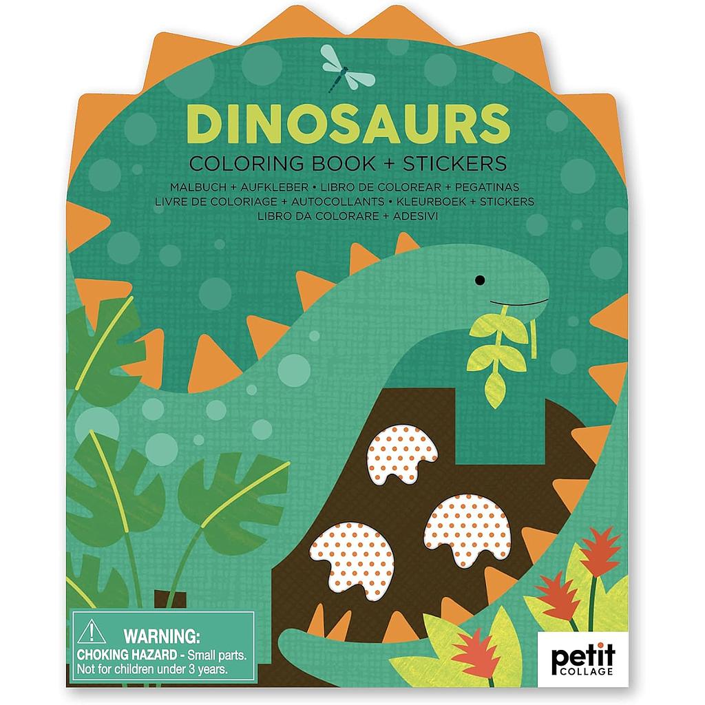 Coloring Book with Stickers Dinosaurs