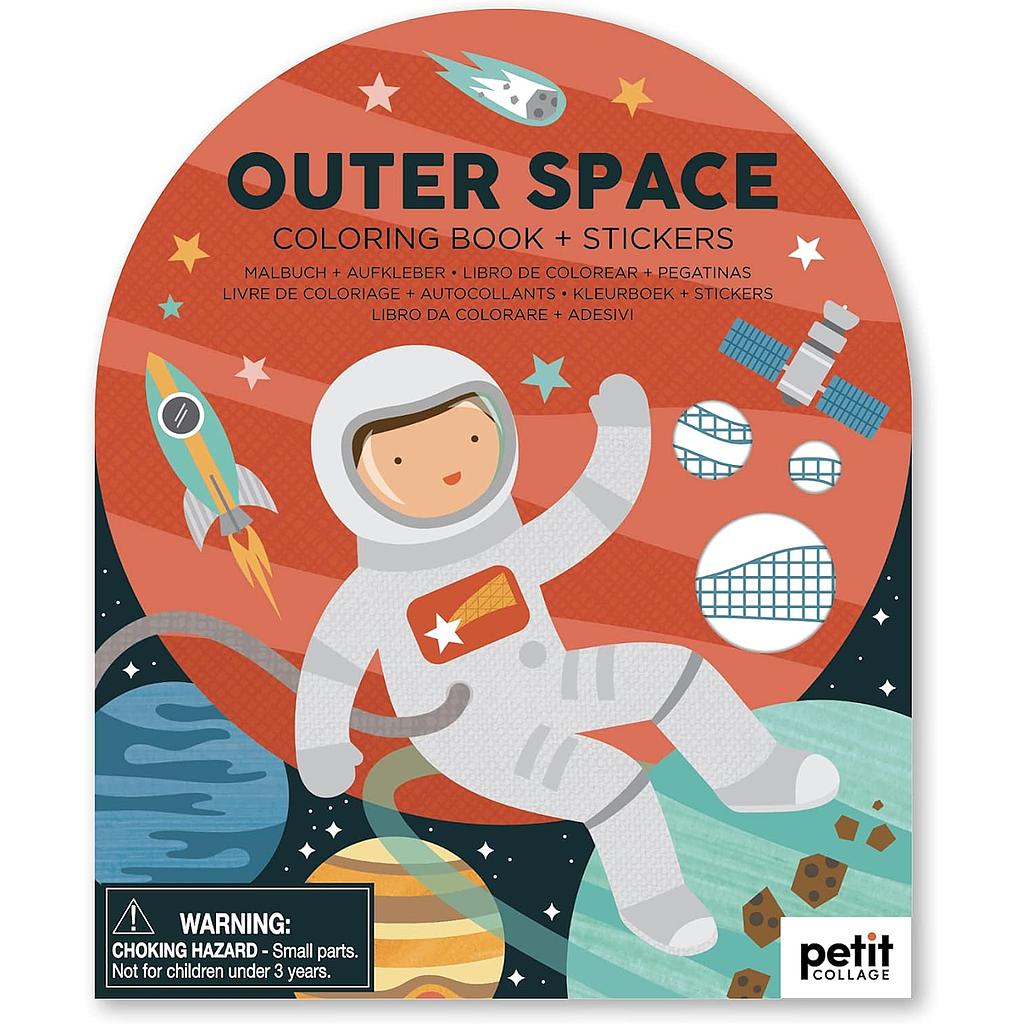 Coloring Book with Stickers Outer Space