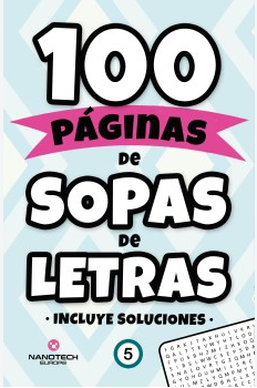 100 Paginas de sopas de letras - portada azul celeste