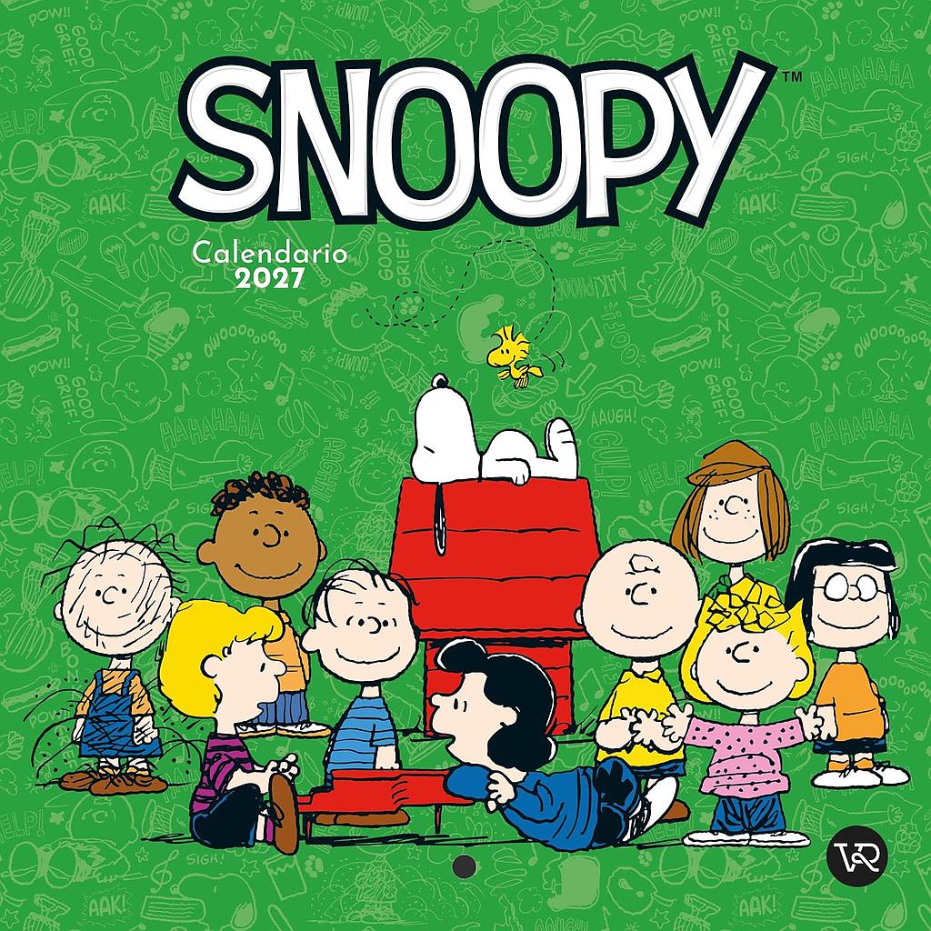 Calendario de pared 2027 Snoopy verde