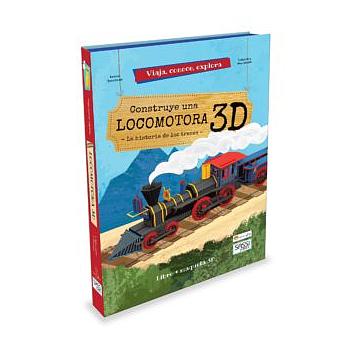Construye una locomotora 3D - libro y puzzle