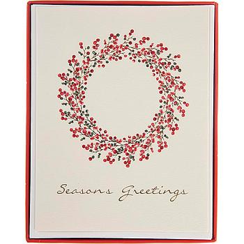 Tarjetas Red and Green Berry Wreath BXM110