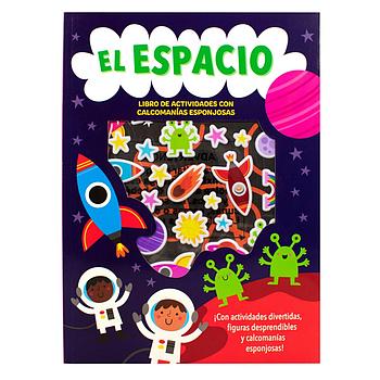 Libro infantil de actividades con calcomanias: el espacio
