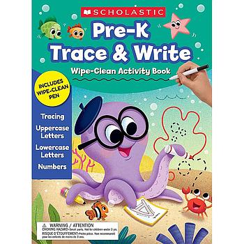 Pre-K Trace & Write Wipe-Clean Activity Book