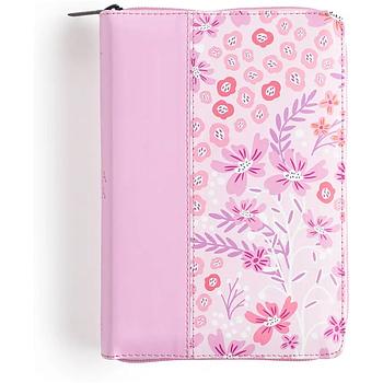 Biblia RVR60 tamaño compacto con cierre rosa con flores