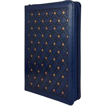 Biblia RVR60 tamaño portatil con cierre, letra grande, azul