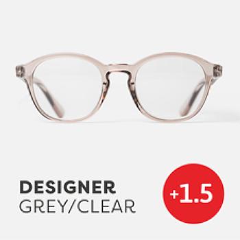 Easy Readers Designer Clear Grey +1.5