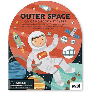 Coloring Book with Stickers Outer Space