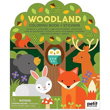 Coloring Book with Stickers Woodland
