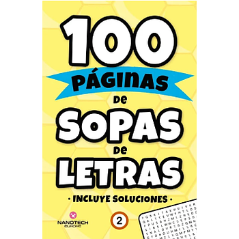 100 Paginas de sopas de letras - portada amarilla
